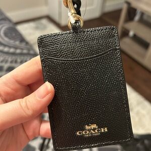 Coach Black Leather Key Card Holder